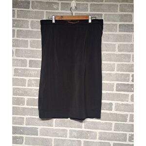 Mariella Ferretti Stretch Pencil Skirt Straight Knee Length Black Womens Size 16